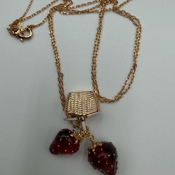 kate spade Jewelry - Kate Spade Gold Necklace with Red Accents